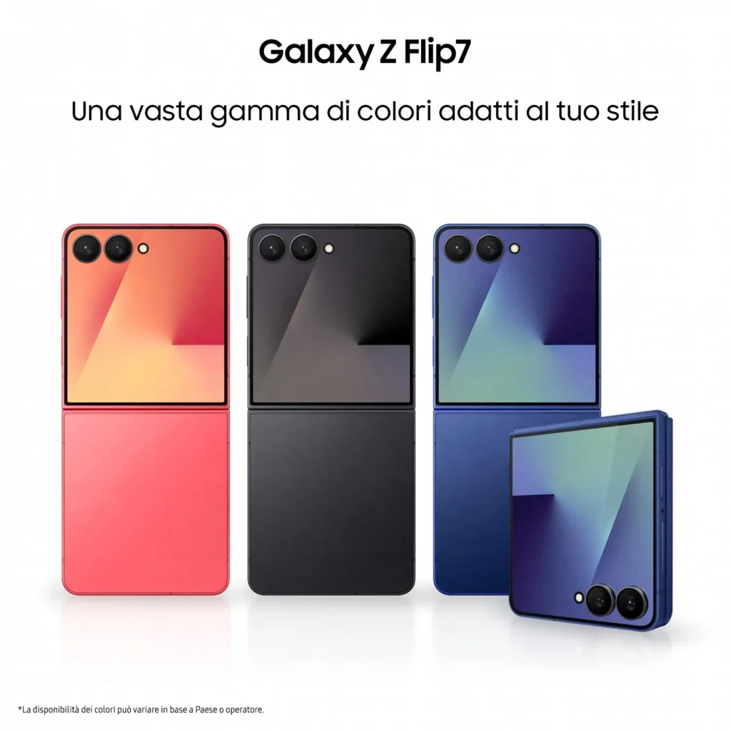 Samsung Galaxy Z Flip7 Smartphone 4"/6,8" Display Dynamic AMOLED 2X 5G RAM 12 Gb Memoria Interna 256 Gb Android colore Nero - SM-F766BZKGEUE
