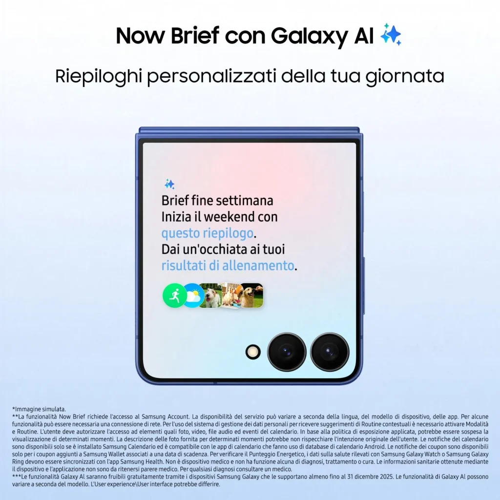 Samsung Galaxy Z Flip7 Smartphone 4"/6,8" Display Dynamic AMOLED 2X 5G RAM 12 Gb Memoria Interna 256 Gb Android colore Nero - SM-F766BZKGEUE