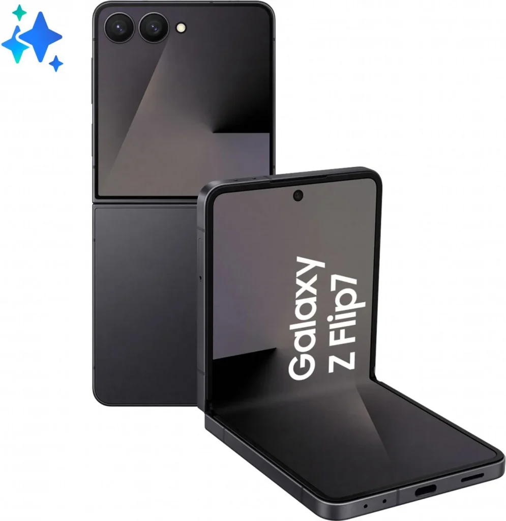 Samsung Galaxy Z Flip7 Smartphone 4.1"/6.9" 5G AMOLED 50 MP RAM 12 GB Memoria Interna 512 GB Android colore JetBlack - SM-F766BZKHEUE