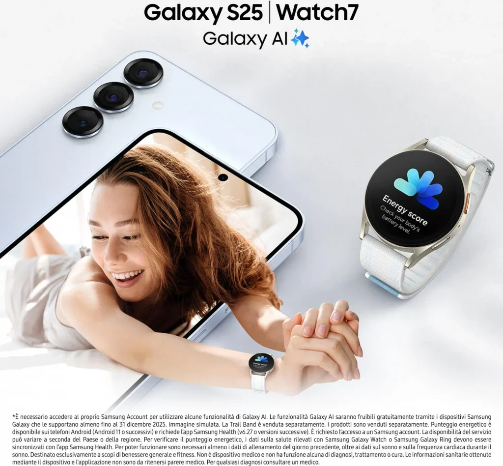 Samsung Galaxy S25 Smartphone 6.2" AI 5G Display FHD+ Dynamic AMOLED 2X RAM 12 GB Memoria Interna 128 GB Fotocamera 50 MP Android colore Mint