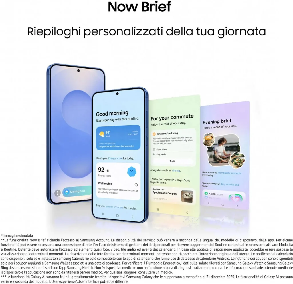 Samsung Galaxy S25+ Smartphone 6.7" AI 5G Display QHD+ Dynamic AMOLED 2X RAM 12 GB Memoria Interna 512 GB Fotocamera 50 MP Android colore Silver Shadow - SM-S936BZSGEUE