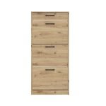 Scarpiera Cecilia con 3 scomparti ed un cassetto colore rovere 58.2x20.4x127.7 H cm.