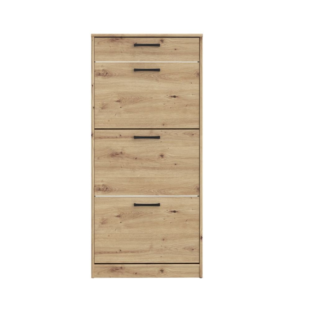 Scarpiera Cecilia con 3 scomparti ed un cassetto colore rovere 58.2x20.4x127.7 H cm.