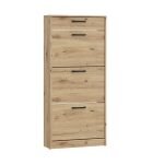 Scarpiera Cecilia con 3 scomparti ed un cassetto colore rovere 58.2x20.4x127.7 H cm.