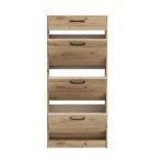 Scarpiera Cecilia con 3 scomparti ed un cassetto colore rovere 58.2x20.4x127.7 H cm.