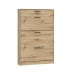Scarpiera Cecilia con 3 scomparti ed un cassetto colore rovere 83.2x20.4xH 127.7 cm.