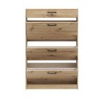 Scarpiera Cecilia con 3 scomparti ed un cassetto colore rovere 83.2x20.4xH 127.7 cm.
