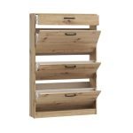 Scarpiera Cecilia con 3 scomparti ed un cassetto colore rovere 83.2x20.4xH 127.7 cm.