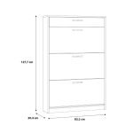 Scarpiera Cecilia con 3 scomparti ed un cassetto colore rovere 83.2x20.4xH 127.7 cm.