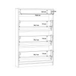 Scarpiera Cecilia con 3 scomparti ed un cassetto colore rovere 83.2x20.4xH 127.7 cm.