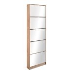 Scarpiera Koblenz con 5 ante a specchio colore quercia