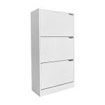 Scarpiera Manolo 3 scomparti colore bianco 63x24x115 H cm.