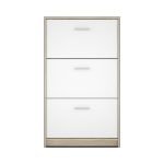 Scarpiera Nepo 3 scomparti colore struttura rovere e frontali bianchi