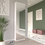 Scarpiera Nyx colore bianco con anta a specchio reversibile