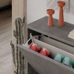 Scarpiera SHC520RETRO due ante a ribalta grigio retro