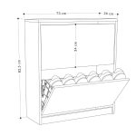 Scarpiera SHC520RETRO due ante a ribalta grigio retro