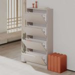 Scarpiera SHC540MOCHA quattro ante a ribalta tortora