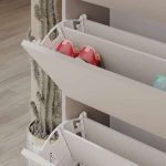 Scarpiera SHC540MOCHA quattro ante a ribalta tortora