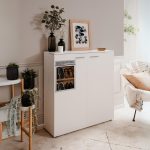 Scarpiera Satos02A bianca 2 ante e 8 ripiani