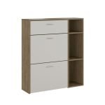 Scarpiera Takimi con 2 ante a ribalta 1 cassetto colore columella e cashmere