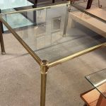 Tavolino da salotto in vetro e ottone usato 152/U