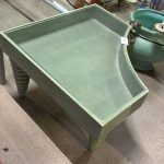 Tavolino angolare azzurro in legno Nuovo da esposizione codice: 364/U