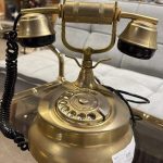 Telefono vintage ottone a disco Nuovo da esposizione 345/U