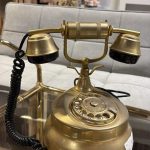 Telefono vintage ottone a disco Nuovo da esposizione 345/U