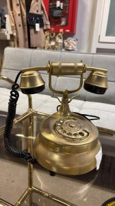 Telefono vintage ottone a disco Nuovo da esposizione 345/U