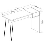 Scrivania Candy antracite noce porte usb 121x45