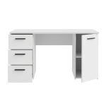 Scrivania Domitilla con 3 cassetti e un'anta colore bianco