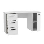 Scrivania Domitilla con 3 cassetti e un'anta colore bianco