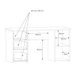 Scrivania Domitilla con 3 cassetti e un'anta colore bianco