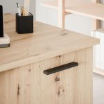 Scrivania Domitilla con 3 cassetti e un'anta colore rovere