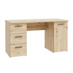 Scrivania Domitilla con 3 cassetti e un'anta colore rovere