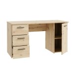 Scrivania Domitilla con 3 cassetti e un'anta colore rovere