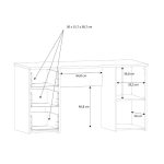Scrivania Domitilla con 3 cassetti e un'anta colore rovere