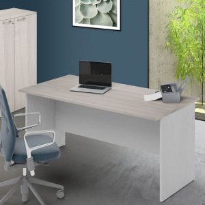 Scrivania Ibisco 200x80x74H cm olmo e bianco frassinato