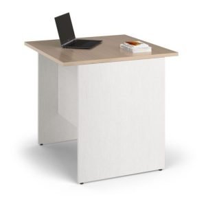 Scrivania Ibisco 80x80x74H cm. colore struttura bianco frassinato colore piano olmo