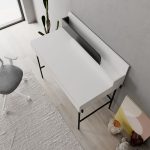 Scrivania Leila bianco con dettagli antracite con cassetto