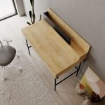 Scrivania Leila rovere con dettagli antracite con cassetto