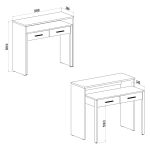 Scrivania Scrivia con piano a scomparsa con due cassetti colore bianco opaco