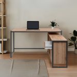 Scrivania angolare Denver37A reversibile quercia antracite