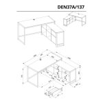 Scrivania angolare Denver37A reversibile quercia antracite