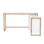 Scrivania angolare New Denver37A reversibile con 1 cassetto 1 anta e 4 ripiani in bianco e rovere