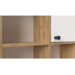 Scrivania con libreria Halk colore rovere e bianco