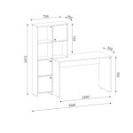 Scrivania con libreria Halk colore rovere e bianco