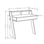 Scrivania da parete Cowork tortora con cassetto 94 cm.
