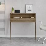 Scrivania da parete hitit noce con cassetto Cowork 94 cm.