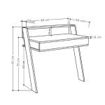 Scrivania da parete hitit noce con cassetto Cowork 94 cm.